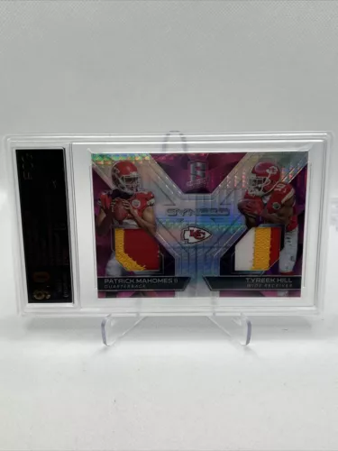 SSP RC /10 PATRICK MAHOMES II/TYREEK HILL *PINK PRIZM ROOKIE PATCH *2017 Spectra
