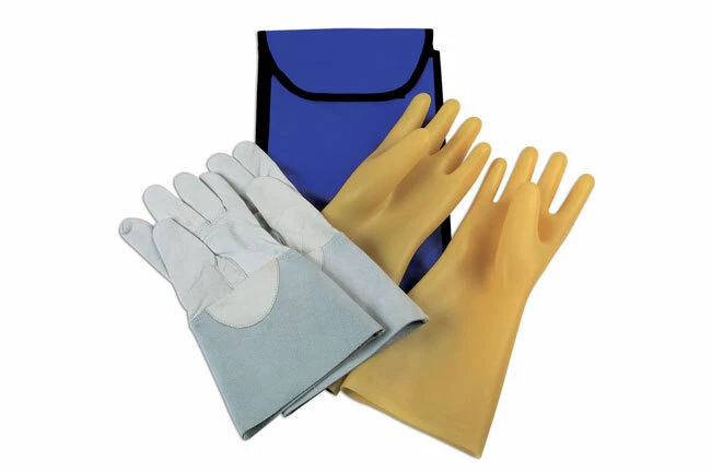 Insulated Gloves Pack - Medium - Leather Overgloves - Storage Bag - 1000v Range