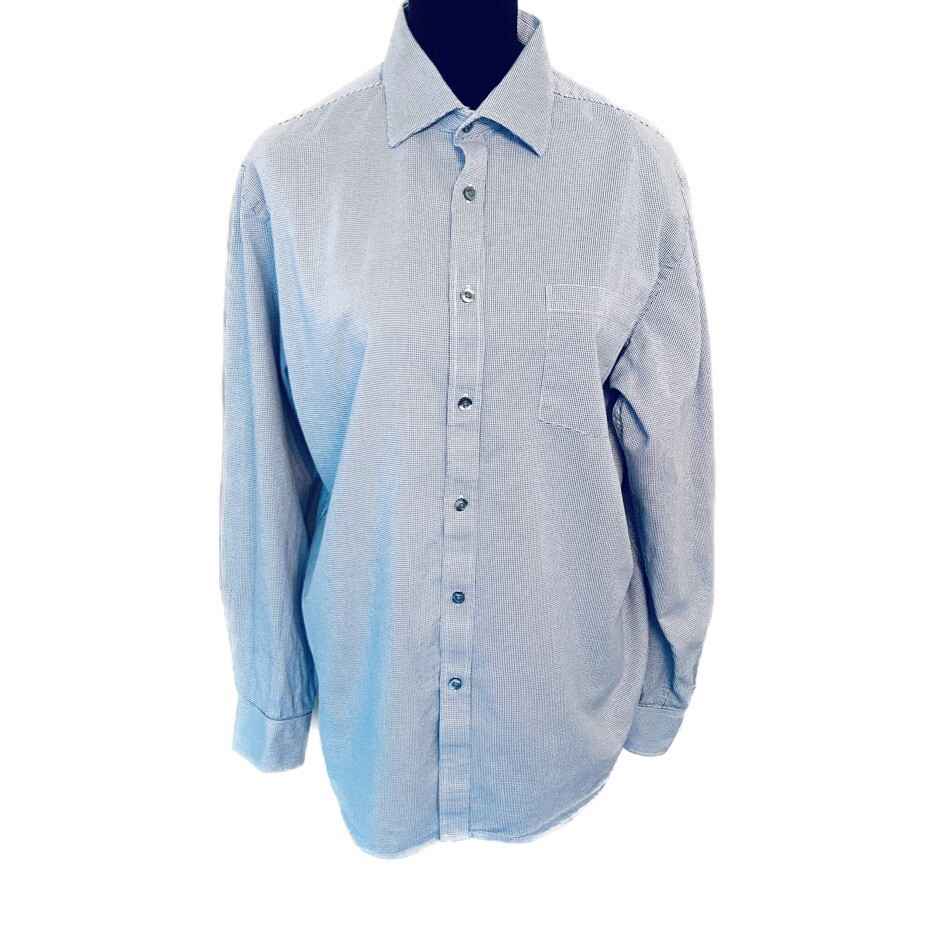 MICHAEL MICHAEL KORS Checked Blue Button Down Dre… - image 1