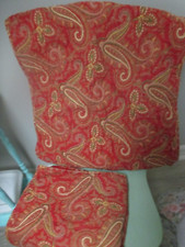 2 Pottery Barn Red Cotton Paisley Quilted Pillow Shams covers 20 x 26 inch std