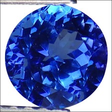 1.26 Ct AAA Natural D Block Tanzanite Medium Dark Green Violet Blue Round Cut