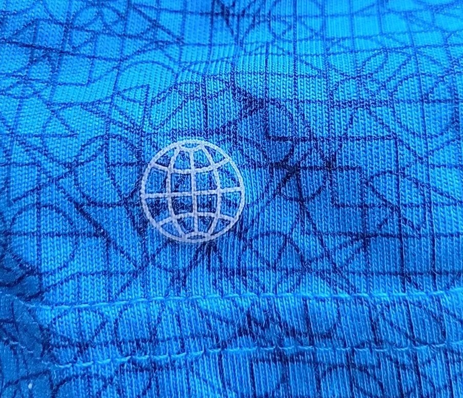 Adidas Mens X-LARGE  Golf Polo Shirt Blue  Geometric Parley Ocean Plastic thumbnail 8