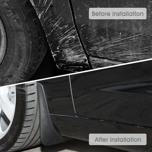 Tesla Model 3 Mud Flaps 4pcs Front Rear CARBON FIBER DESIGN 2017-2023 No Drillin - Foto 7 di 10