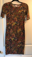 LuLaRoe NWT Julia XXS dress, form fitting, knee-length, mid-length sleeve