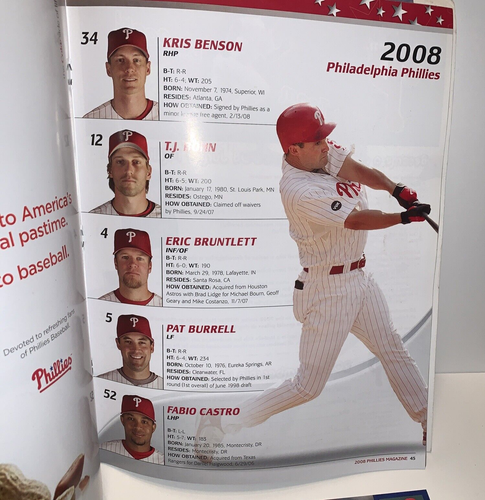 2008 Philadelphia Phillies Magazine Issue 4 Chase Utley Adam Eaton Baseball - Picture 5 of 12