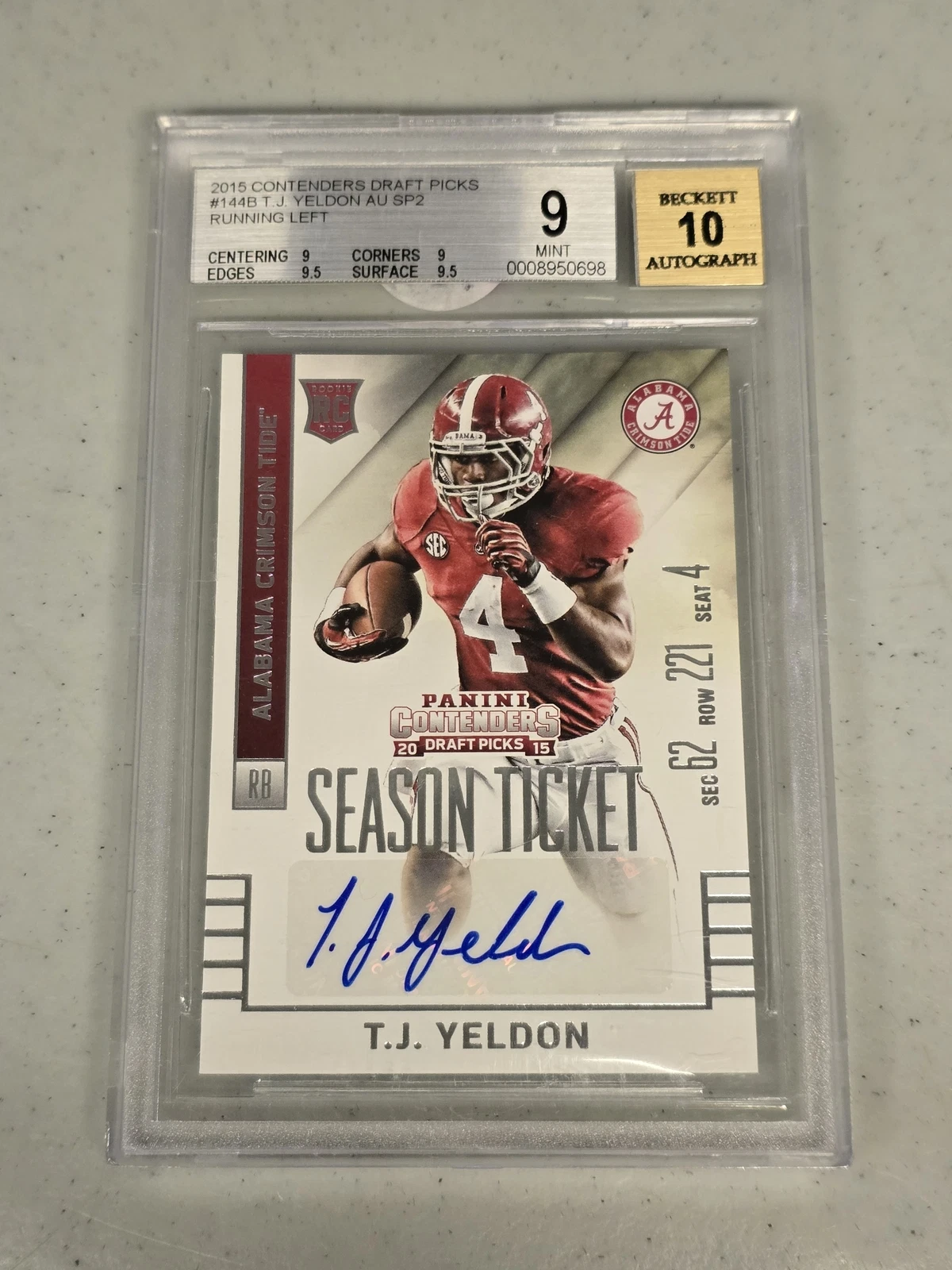 TJ Yeldon Panini Contenders Draft Picks #144 Section-Autograph