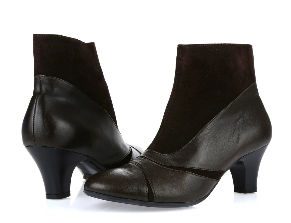Botas clásicas al tobillo de cuero marrón oscuro BEAUTIFEEL KACY para mujer talla 38 Foto 2 de 4