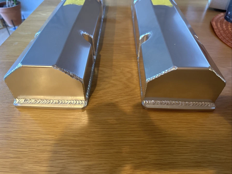 RPC SBC Fabricated Flat Aluminum Valve Covers Clear Anodized  - Image 2 of 4