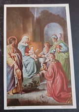 vtg postcard art Schraudolph German Holy Card Adoration of Magi BK6851