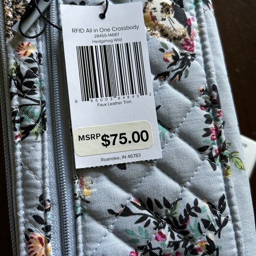 NWT VERA BRADLEY RFID All in One Crossbody Wristlet Bag Purse HEDGEHOG WILD NEW - Picture 7 of 8