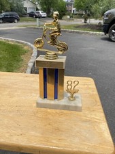 Vintage 1982 Old School BMX Racing Trophy, Raceway Park, Old Bridge NJ 3rd Place