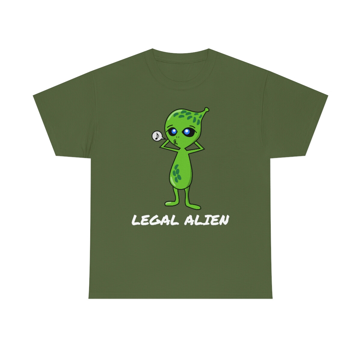 Funny Musical Green Legal Alien T-Shirt Heavy Cotton