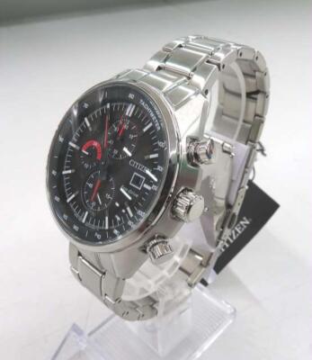 Citizen Eco-Drive B612-S104394 St.Steel Blk Slv 10Bar Crystal 