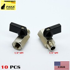 10 pcs High Quality Mini Ball Valve 1/4" MALE X FEMALE NPT