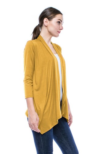JDStyle Women's Lightweight 3/4 Sleeve Open Front Cardigan-(S-5X)1067-USA - 第 60/70 張圖片