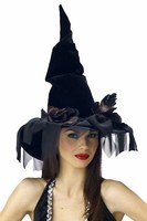 Morris Costumes Hexen Deluxe Aufziehbarer Hut Halloween KostüM ZubehöR 167027