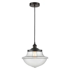 Innovations Oxford 1Lt 12" Cord Mini Pendant, Bronze/Clear - 616-1PH-OB-G542