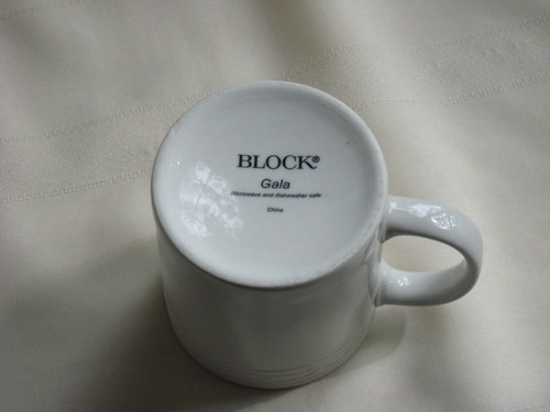 Block Gala All White, Raised Chain Style Border at Top of Mug 3 7/8" Tall 1 Mug - Picture 2 of 8