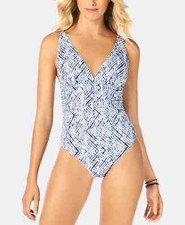 Swim Solutions Smolder Printed Tummy-Control One-Piece Swimsuit