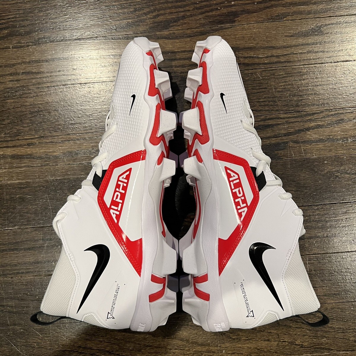 Nike Alpha Menace 3 Shark Football Cleat Red White (CV0582 