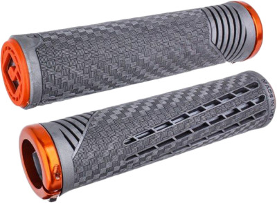 ODI CARBON FIBER V2.1 BMX LOCK-ON GRIPS LYNX GREY/ORANGE