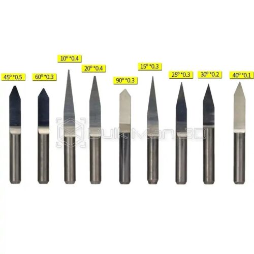 10pcs/Set 3.175mm Shank Dia Flat-Bottomed Sharp Column Knife - Picture 3 of 8