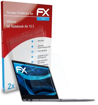 atFoliX 2x Displayschutzfolie für Xiaomi Mi Notebook Air 13.3 Schutzfolie klar