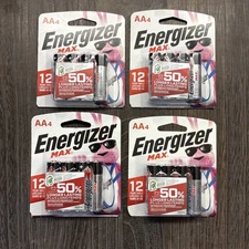 4 Pack Lot Energize MAX E91BP-4 AA Alkaline Batteries 4 Count Packs 16 Total
