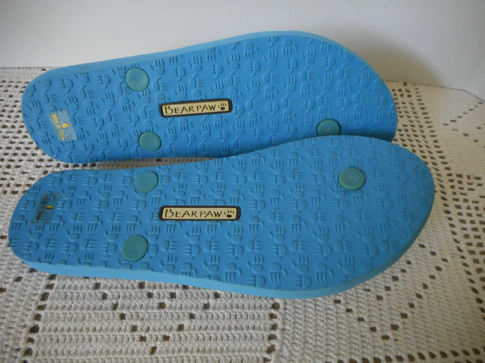 Sandalias Chanclas BEARPAW Lily Lake Azul Talla 6 NUEVAS con Etiqueta Foto 2 de 3