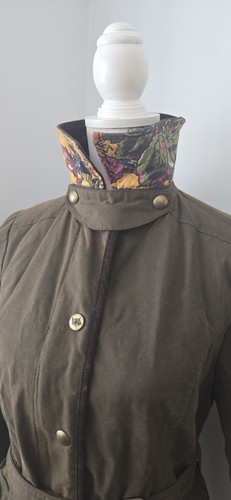 JOULES Milbury Olive Khaki waxed Jacket Halley Stevensons coat 8 Floral Cord - Picture 5 of 16