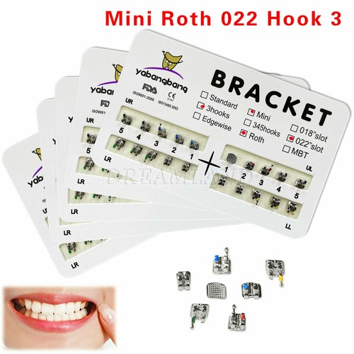 10 packs Dental metal Orthodontic Braces Brackets Mini Roth 022"Slot 3 Hooks #3 - Bild 10 von 11