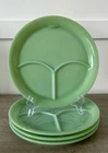 Set/4 Fire King Jadeite Divided Plates w/ Tab Vintage Oven Ware Restaurant Grill
