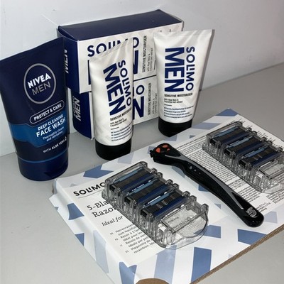 Solimo Herrenrasierer 6 Klingen+Nivea Men Face Wash+Feuchtigkeitscreme 150ml