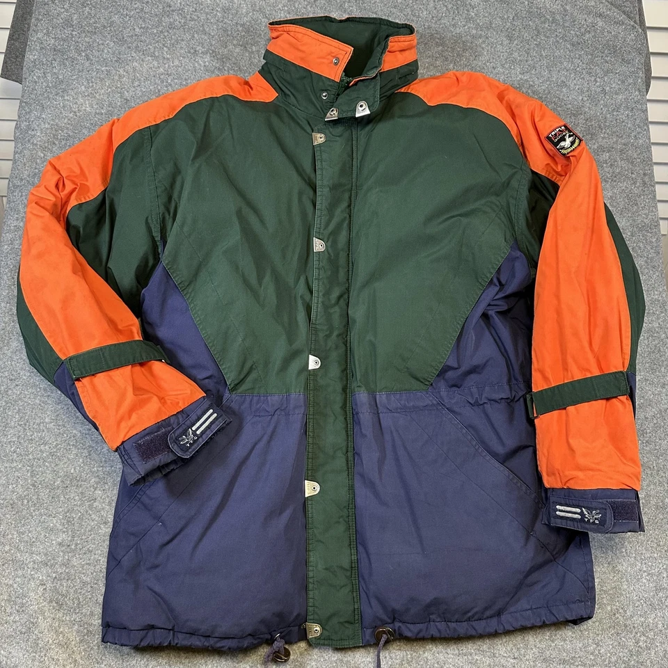 Vintage Triple FAT Goose Jacket Mens XL Green Orange Down Parka Winter Korea 90s - Image 2 of 4