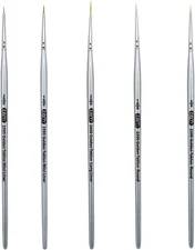 ZEM Brush Golden Taklon Mini Detail Brush Set Liner 20/0, Mini Liners 20/0,