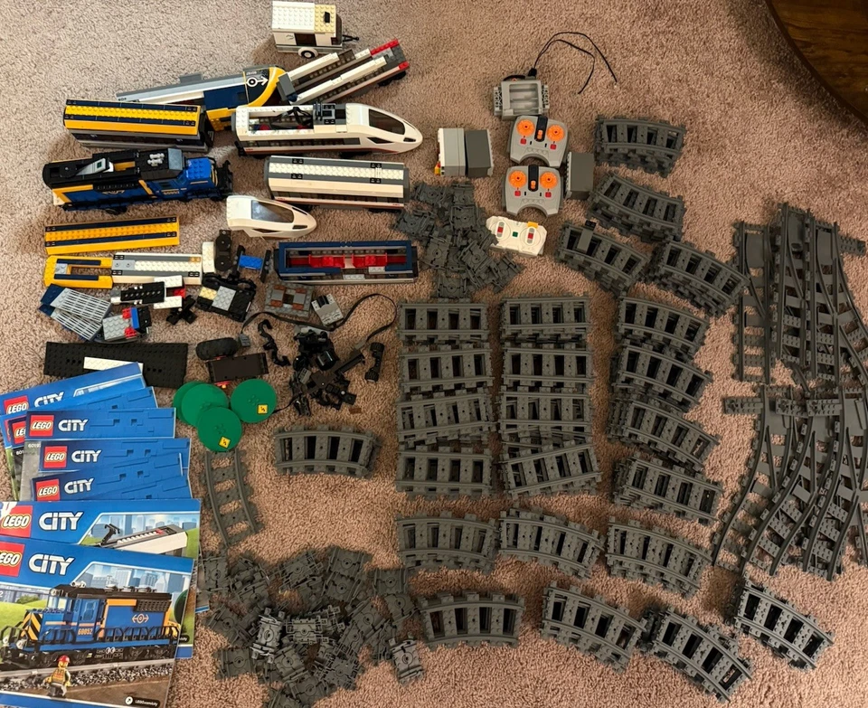 Lego City RC Juego Tren de Carga 60052 7897 Vagones Camión Locomotora LEER INCOMPLETO Foto 2 de 4