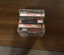 80s Heavy Metal Cassette Lot, KISS, Testament, MSG, Q5, Blackthorne, Arcade
