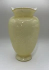 Fenton Glass - Yellow Overlay Cased 6.5" Feather Swirl Vase