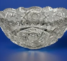 Antique Exceptional EABP Imperial Nucut Glass Crystal Punch GUC Read* Heavy 13”