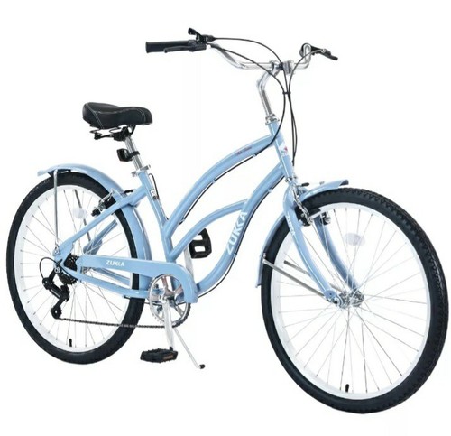 26" Men Women's Beach Cruiser Bike Steel Frame 7-Speed Comfy Ride Multiple Color