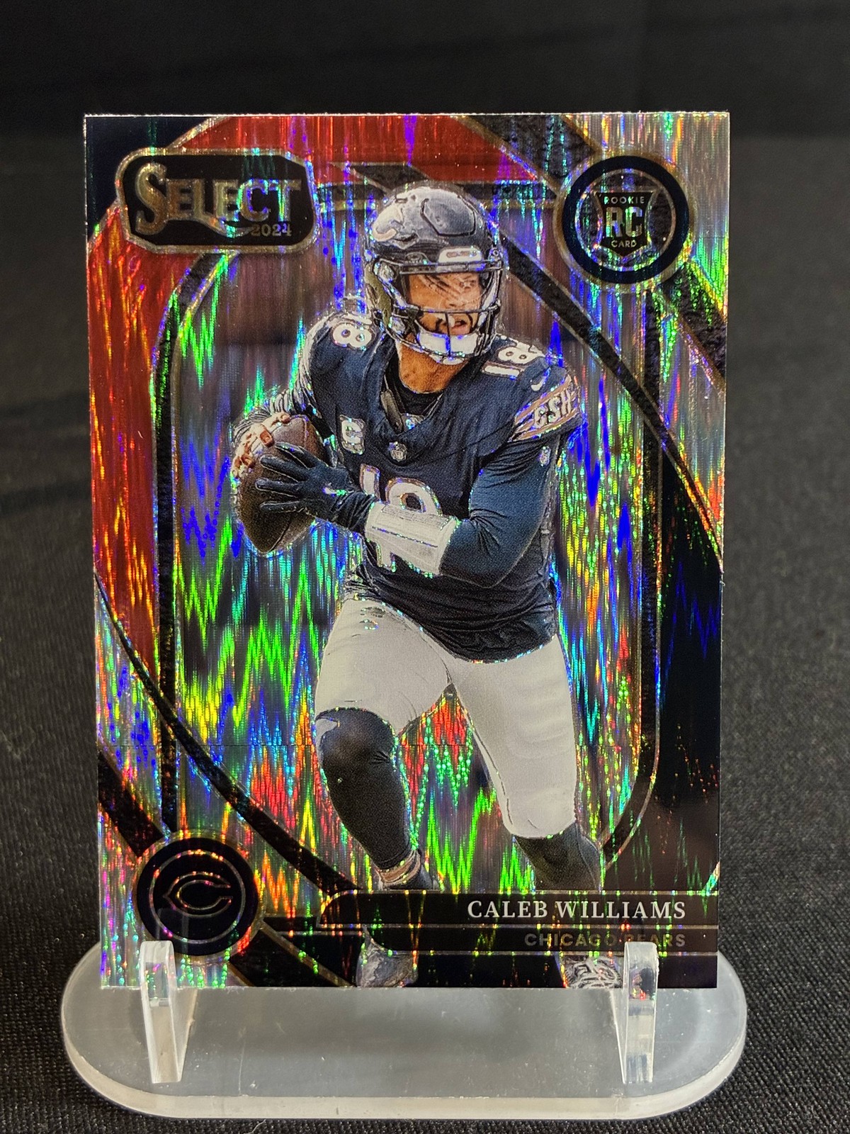 2024 Panini Select #216 Caleb Williams Black & Red Prizm Shock