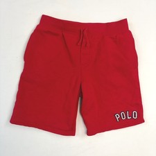 Polo Ralph Lauren Boys Red Fleece Casual Athletic Sweat Shorts Size L 14-16