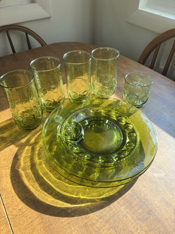 Antique Avocado Green Indiana Glassware