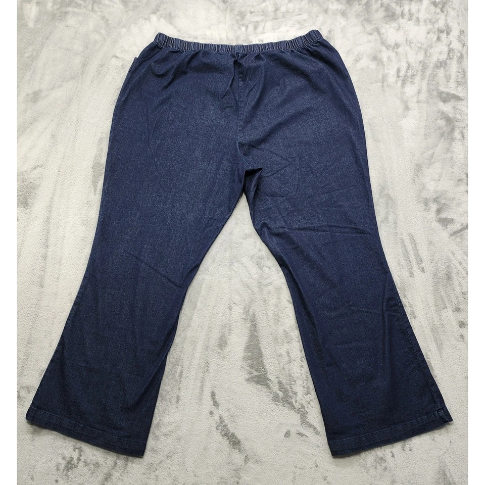 Woman Within Jeans 26W PETITE Blue Bootcut Fineline Denim Pull On Elastic Waist - Image 2 of 4