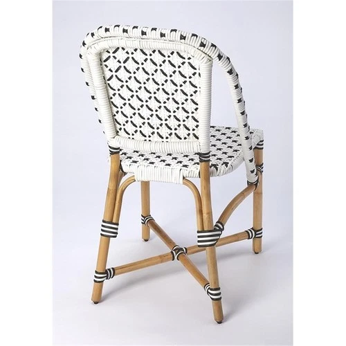 Butler Specialty Company Tenor Rattan Bistro Side Dining Chair - White/Back - Picture 9 of 10