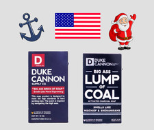 Duke Cannon Diplomacia Naval + Trozo de Carbón Gran Culo Ladrillo Jabón Beneficio Veterinarios Lote 2