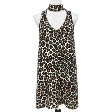 Show Me Your Mumu Dress Womens Small Black Ivory Animal Print Short Mob Wife