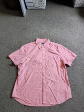 MENS RALPH LAUREN SHORT SLEEVE CLASSIC FIT PINK BUTTON DOWN SHIRT SIZE XL