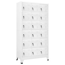 Image of Locker Cabinet with 18 Compartments Metal 90x40x180 cm