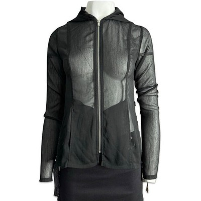 TRIPP NYC BLACK METAL GOTHIC WITCH PUNK CORSET SHEER HOODIE BLAZER